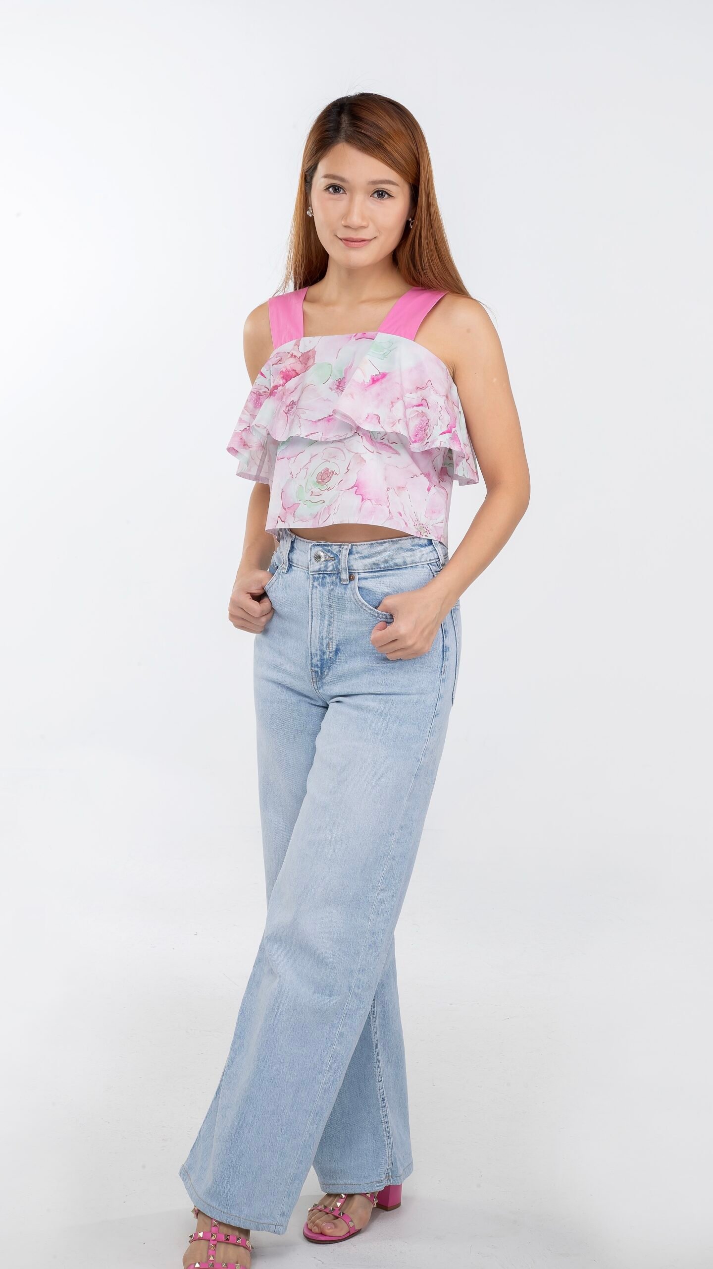 Berose Floral Top (PINK)